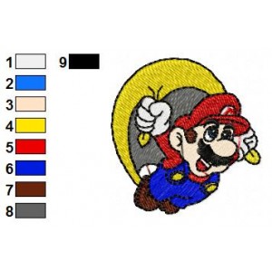 Mario Fly Embroidery Design